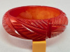 BB416 red overdyed bakelite bangle